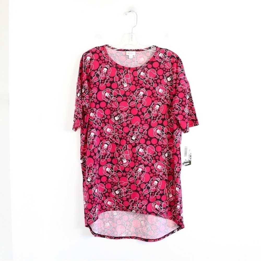 NWT Lularoe Irma tunic top Disney Minnie Mouse S pink loungewear long line soft